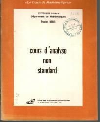 Cours d'analyse non standard