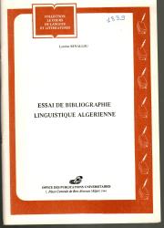 Essai de bibliographie linguistique algérienne