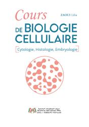 Cours de Biologie Cellulaire (Cytologie, histologie et embryologie)