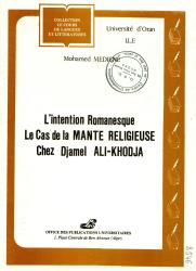 l'intention romanesque: le cas de la mante religieuse chez djamel ali khodja