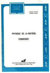 Physique de la matière condensée