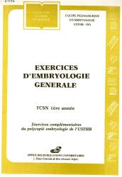 Exercices d’embryologie générale