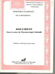 Document pour le cours de pharmacologie générale