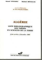 Algérie, liste bibliographique des thèses en sciences de la terre