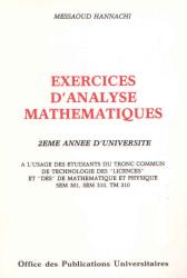 Exercices d'analyse mathématique pour la graduation
