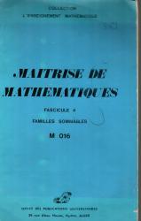 Maitrise de mathématiques-fascicule 4-familles sommables