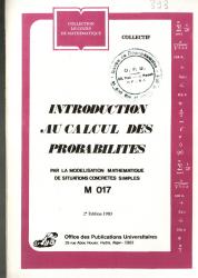 Introduction au calcul des probabilités -modélisation mathématique de situations concrètes