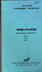 Théories et application des équations différentielles