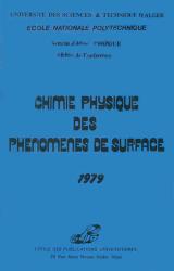 Chimie physique des phénomènes des surfaces