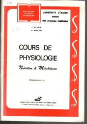 Cours de physiologie -nutrition et métabolisme-