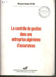 Le contrôle de gestion dans une entreprise Algérienne d'assurances