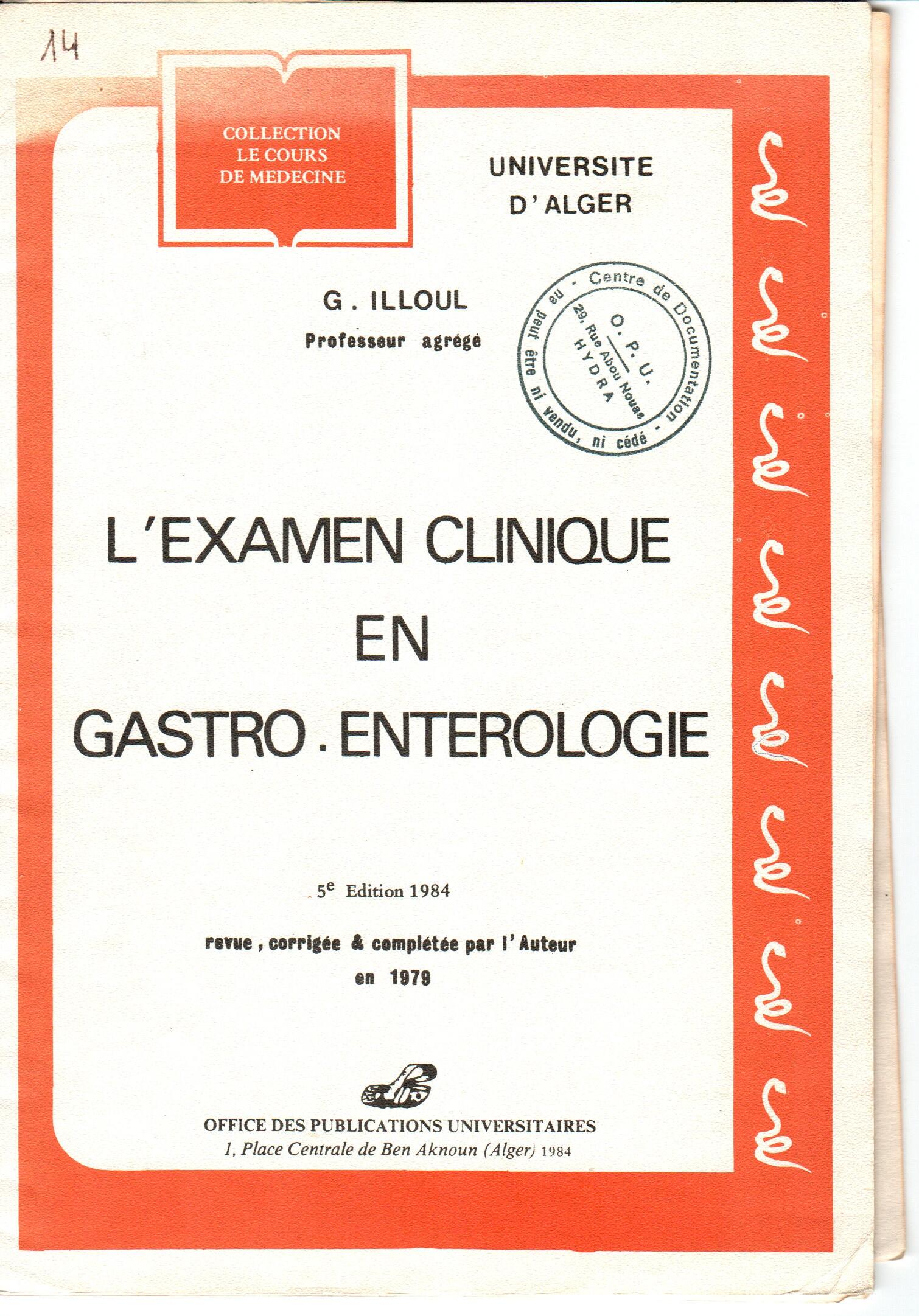 Examen clinique en gastro -entérologie