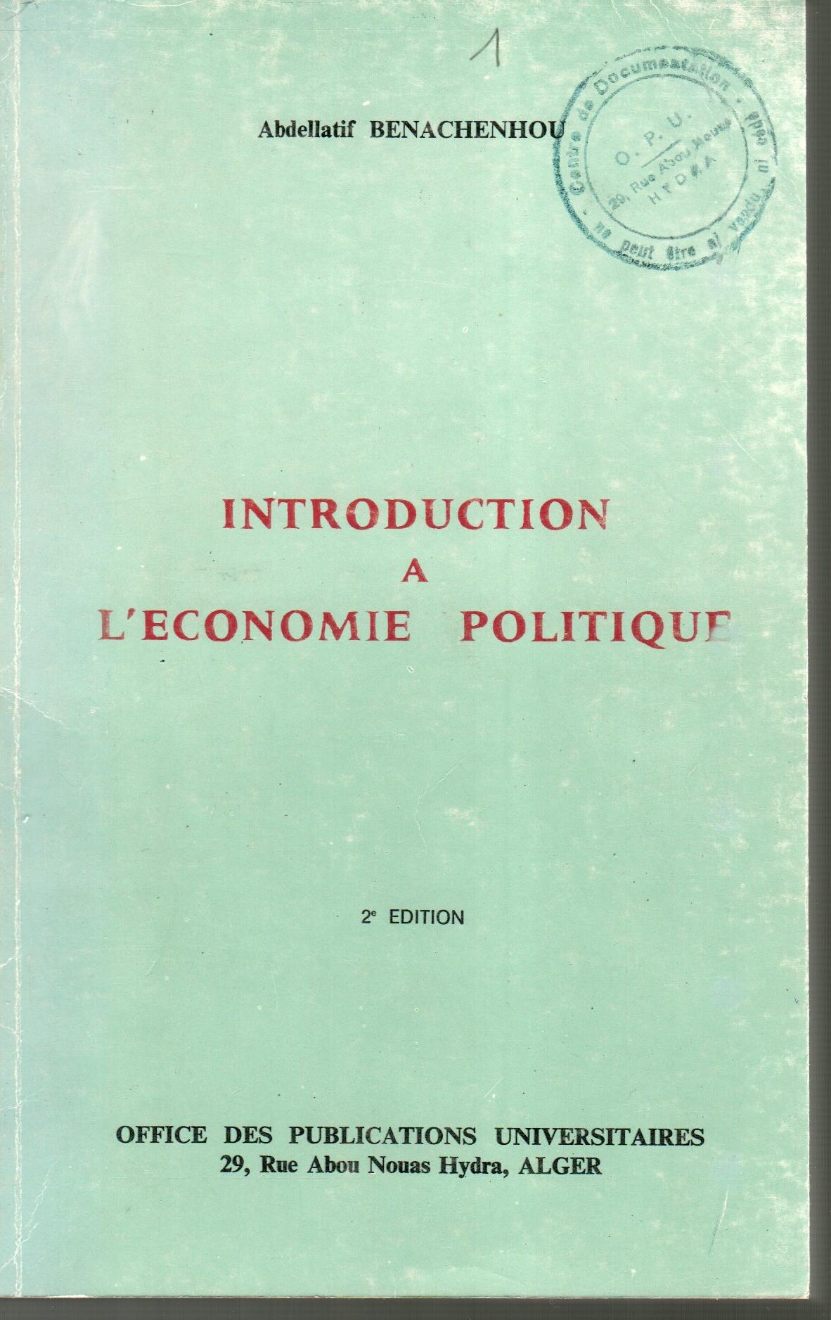 Introduction à l'économie politique