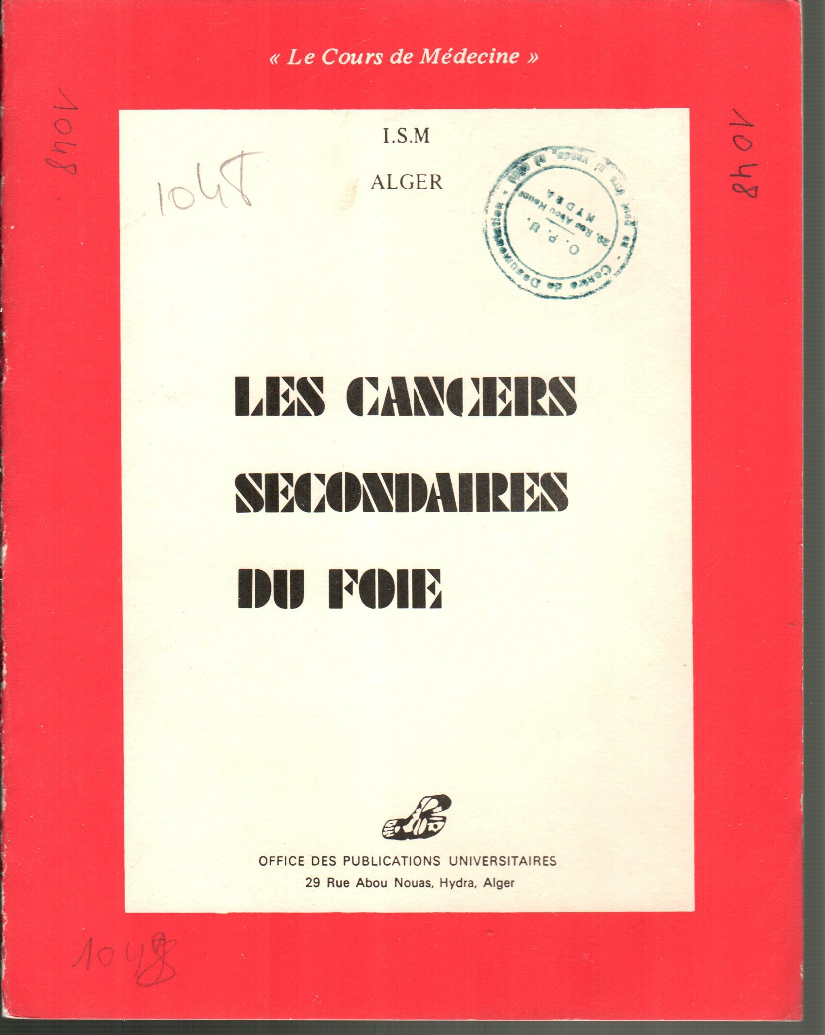 Les cancers secondaires du foie