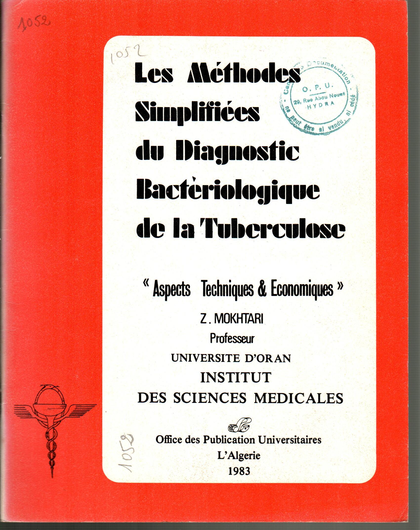 Les méthodes simplifiées du diagnostic bactériologie de la tuberculose