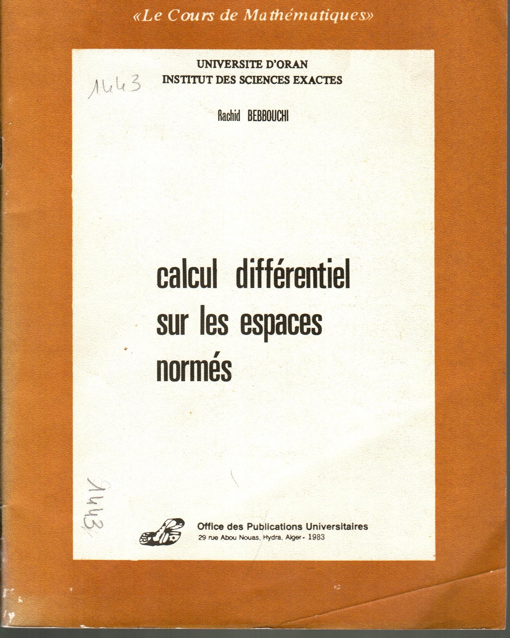 Calcul différentiel sur les éspaces normé