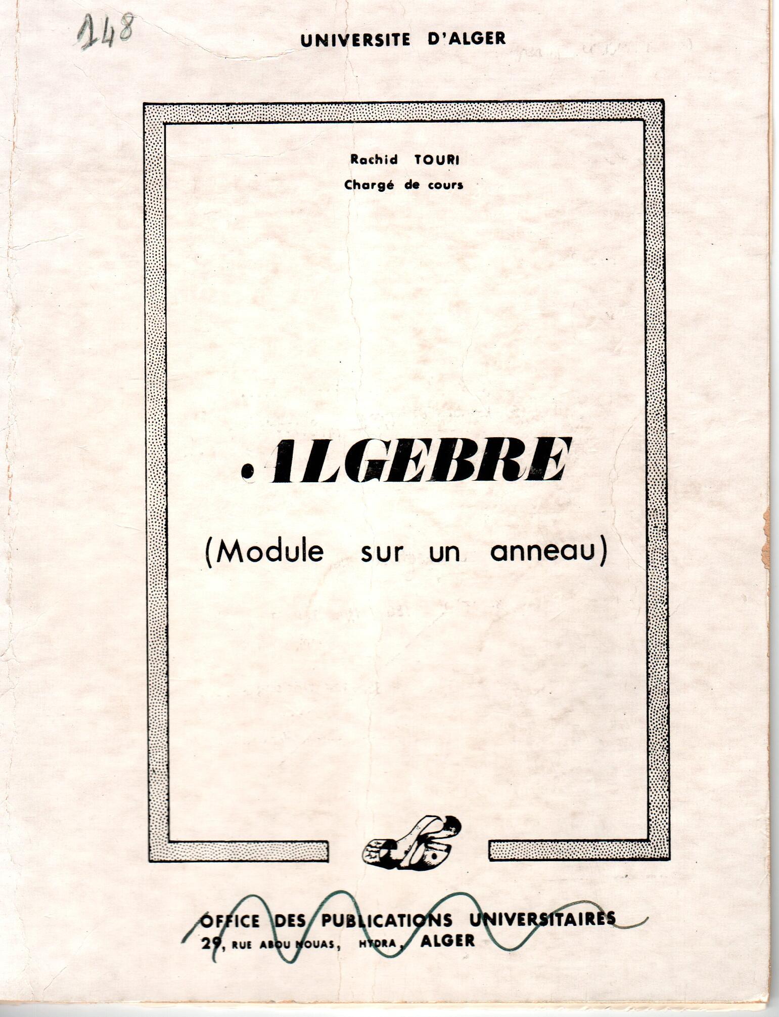 Algèbre - Modu1e sur un anneau