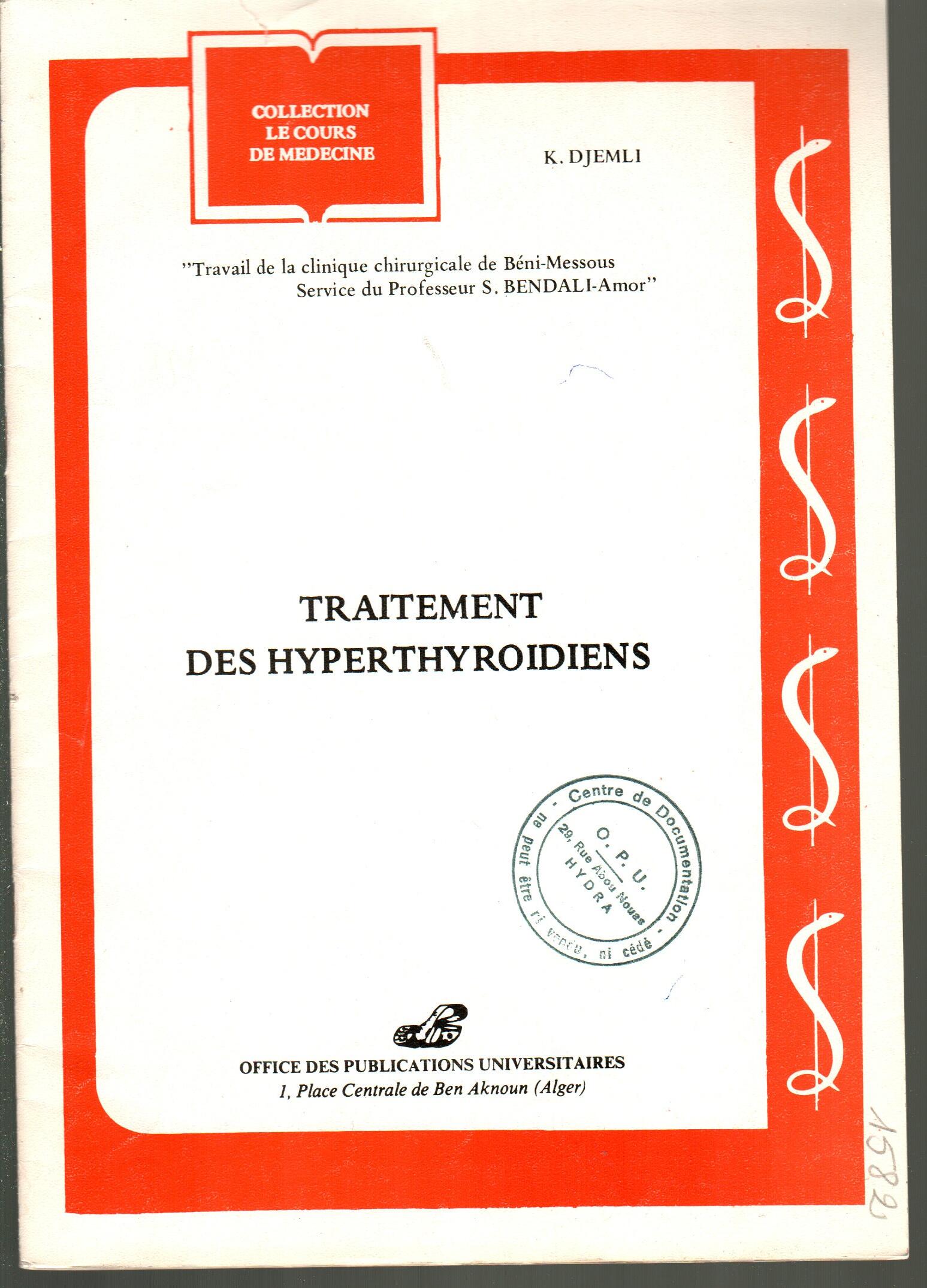 Traitement des hyperthyroïdiens