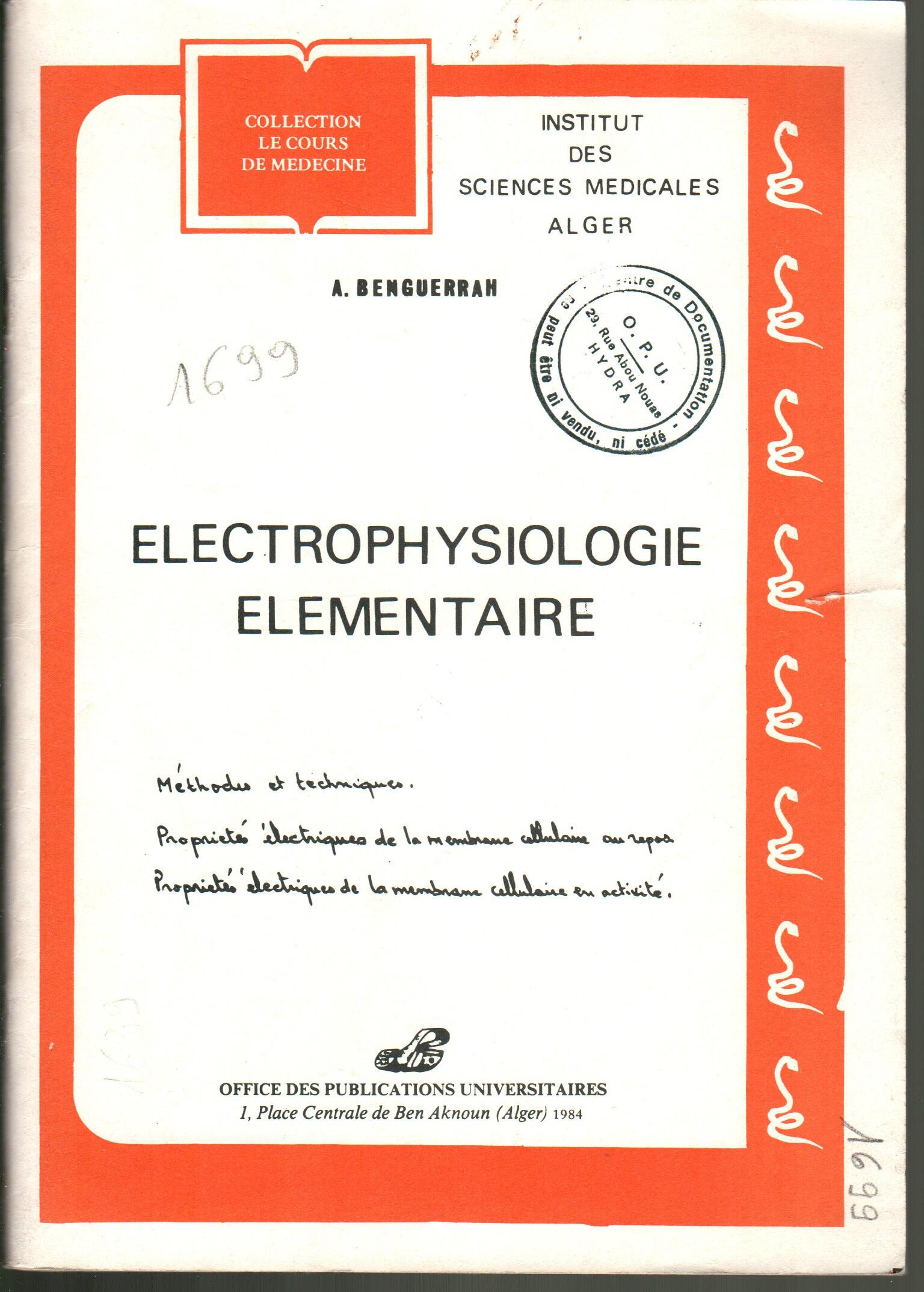 Électrophysiologie élémentaire