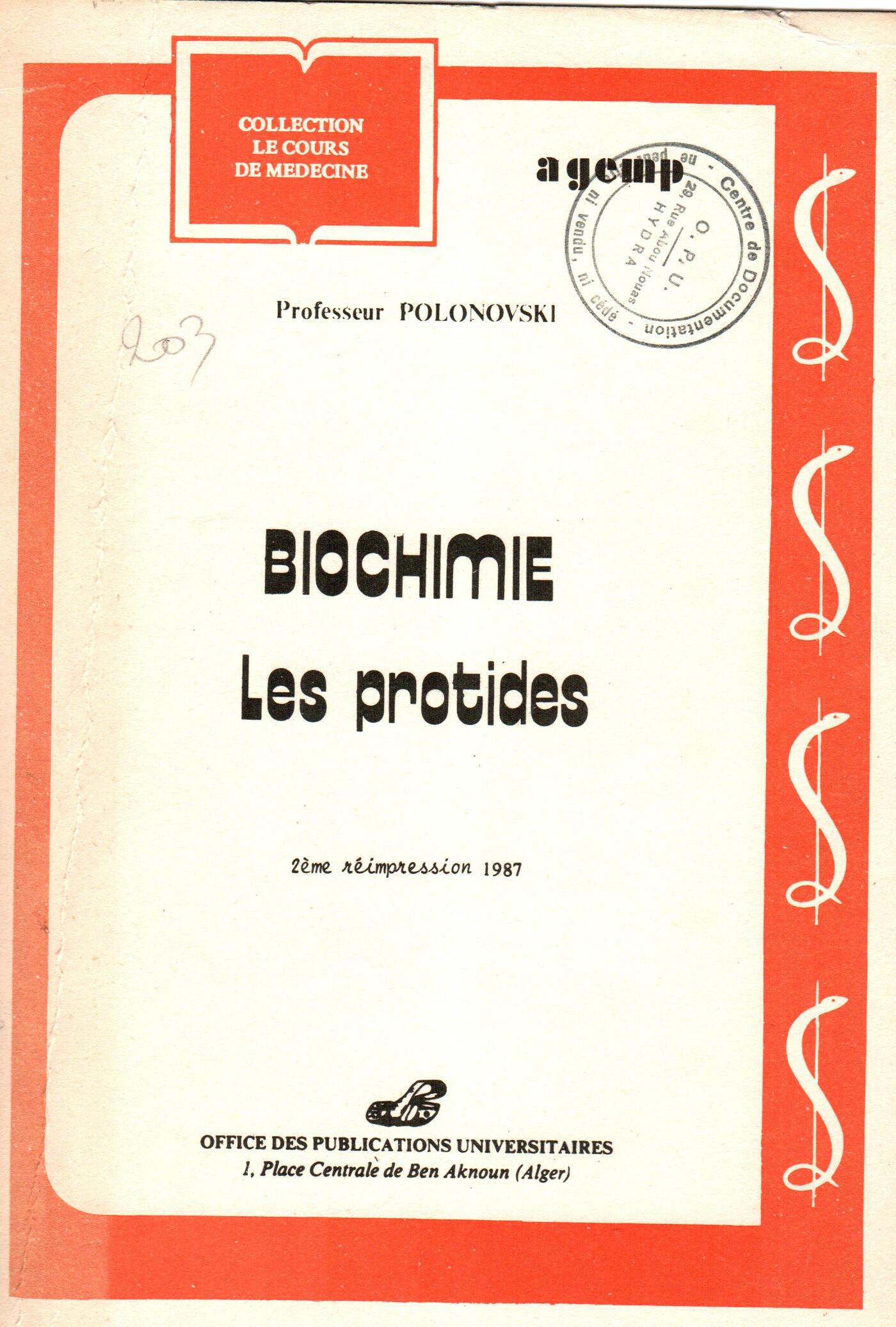 Biochimie -les protides