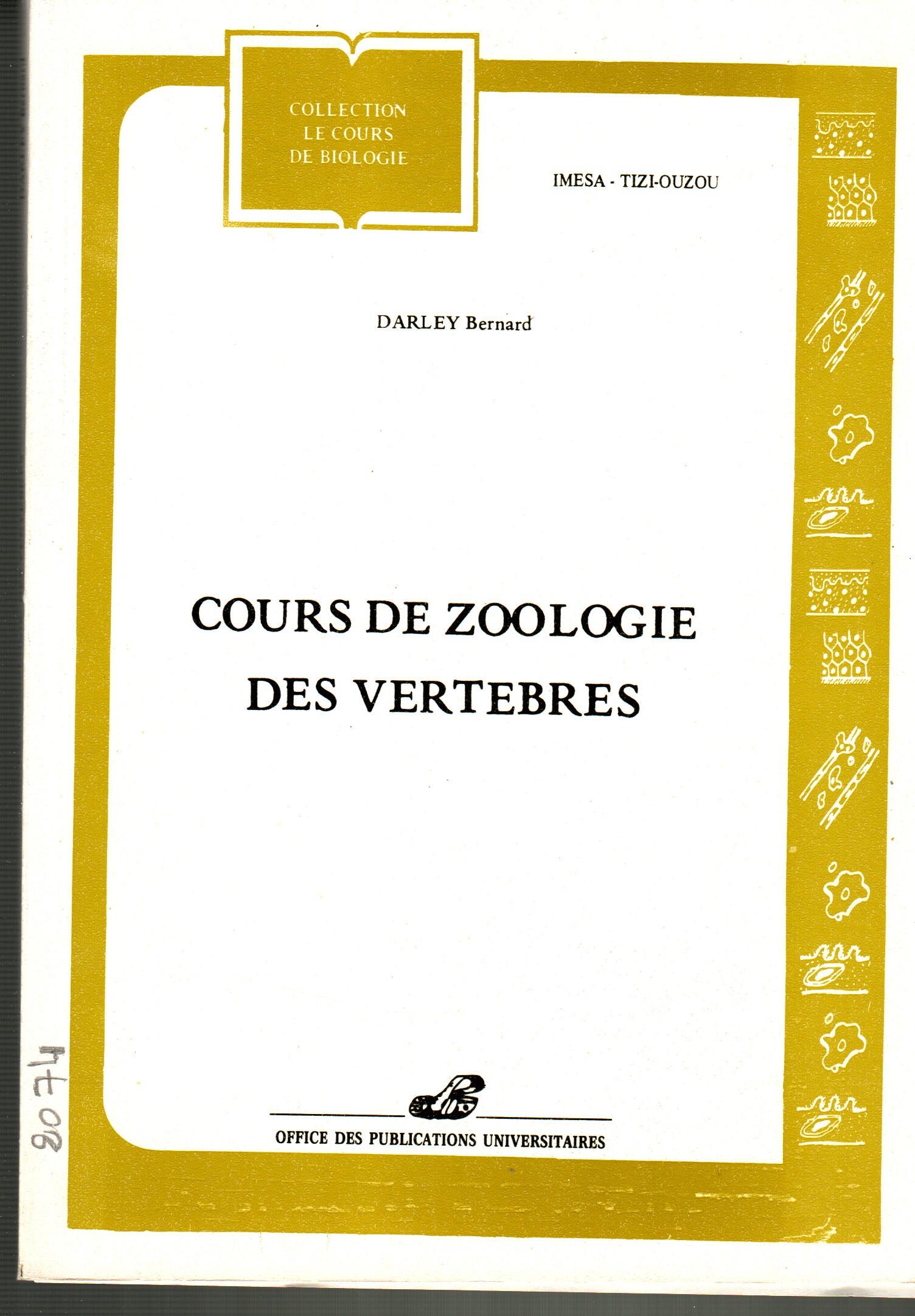 Cours de zoologie des vertebres