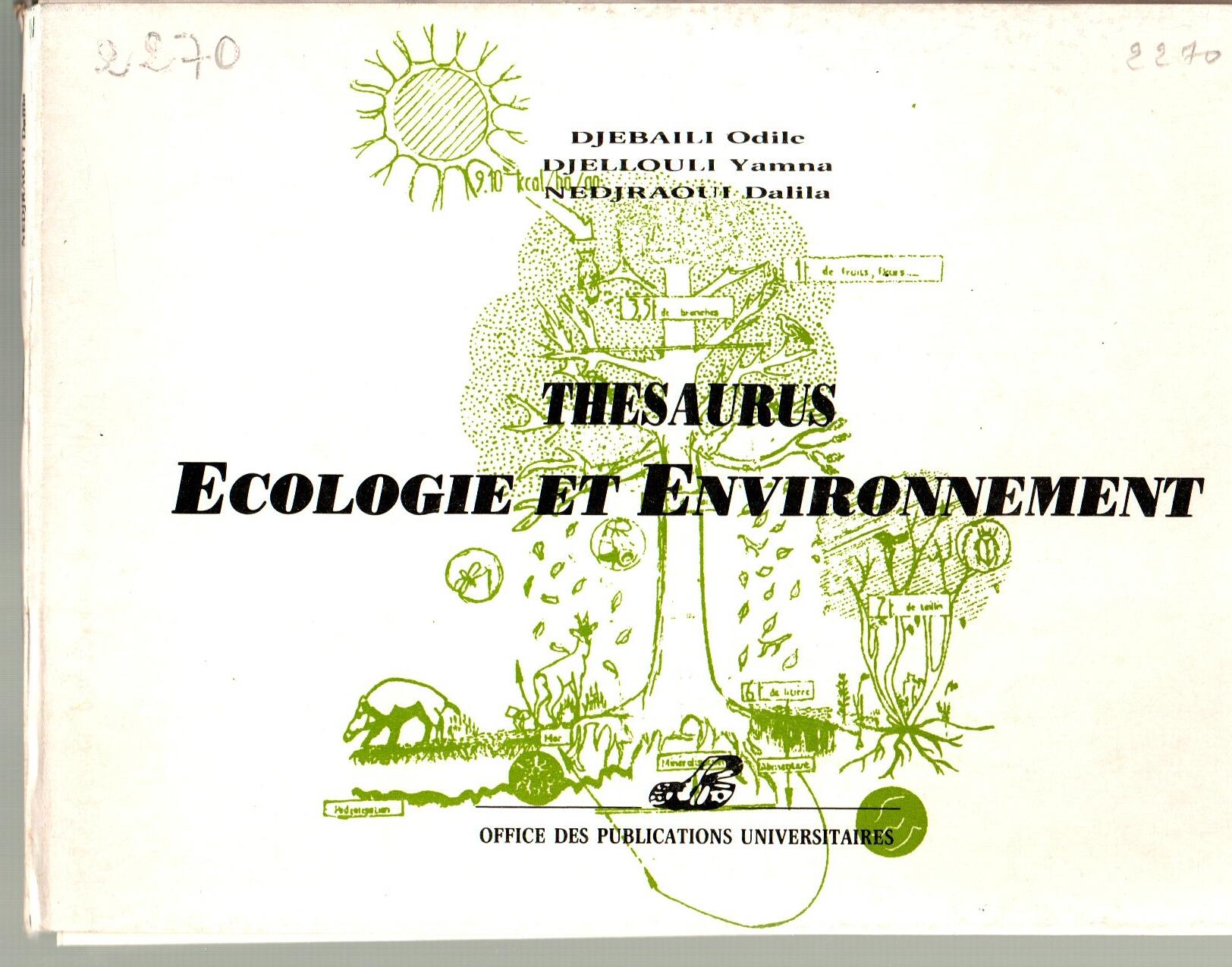 Thésaurus écologie et environnement