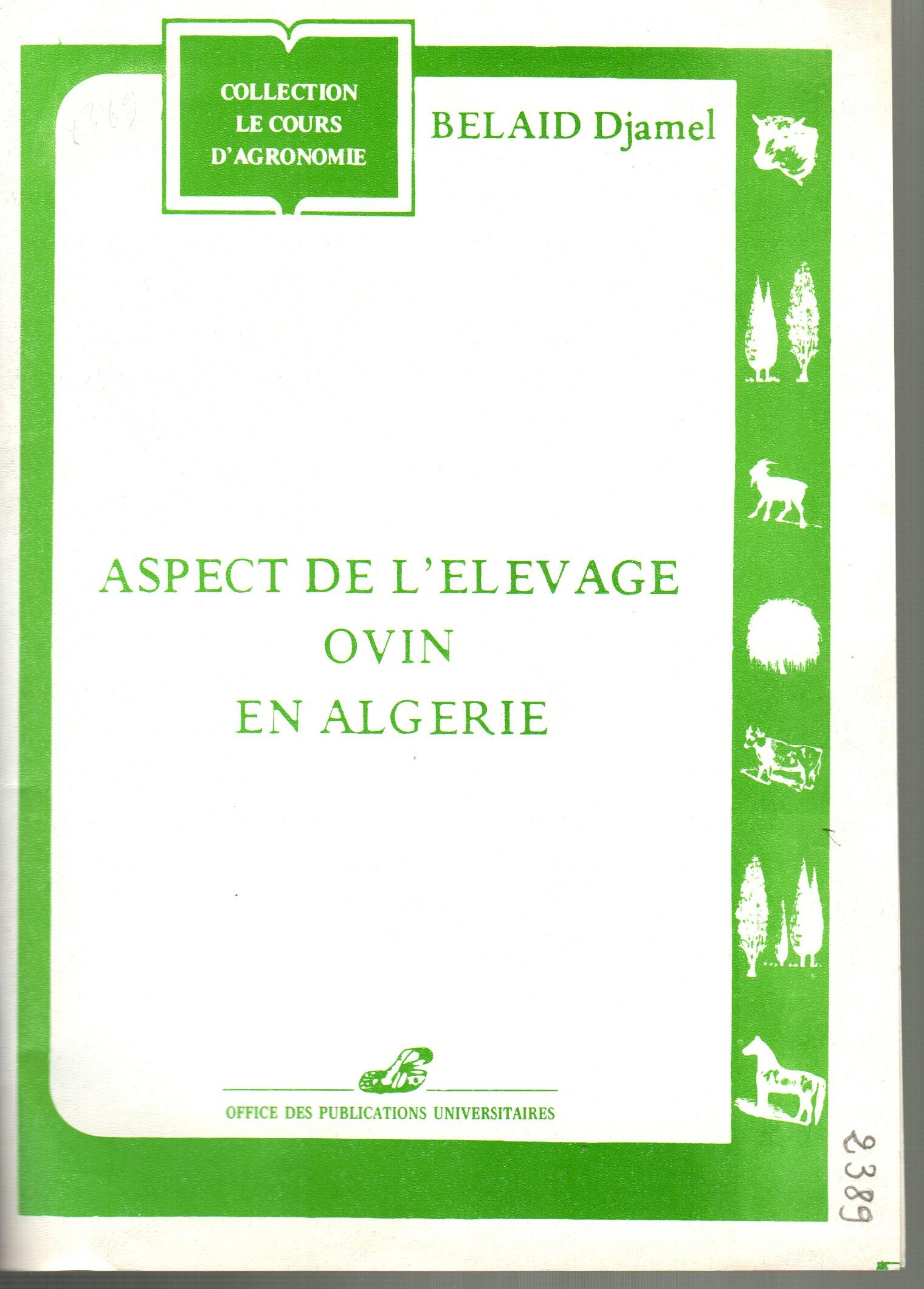 aspect de l'élevage ovin en algérie