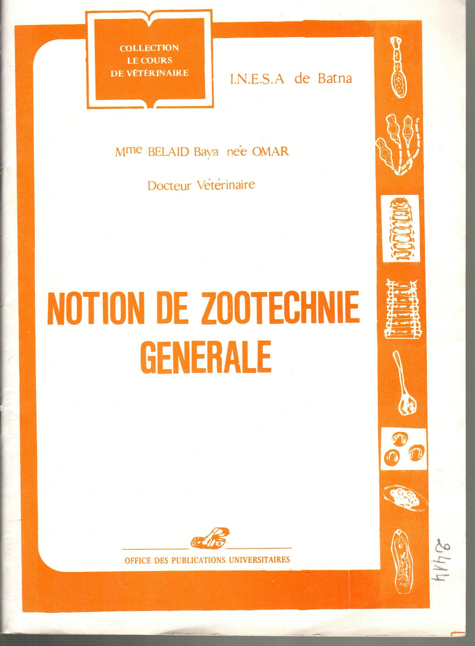 Notion de zootechnie générale
