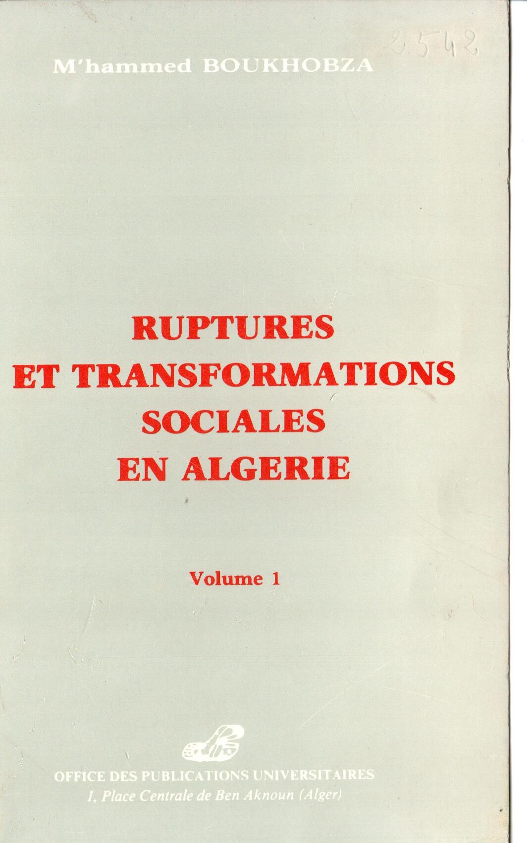 Ruptures et transformations sociales en Algérie V1 et V2