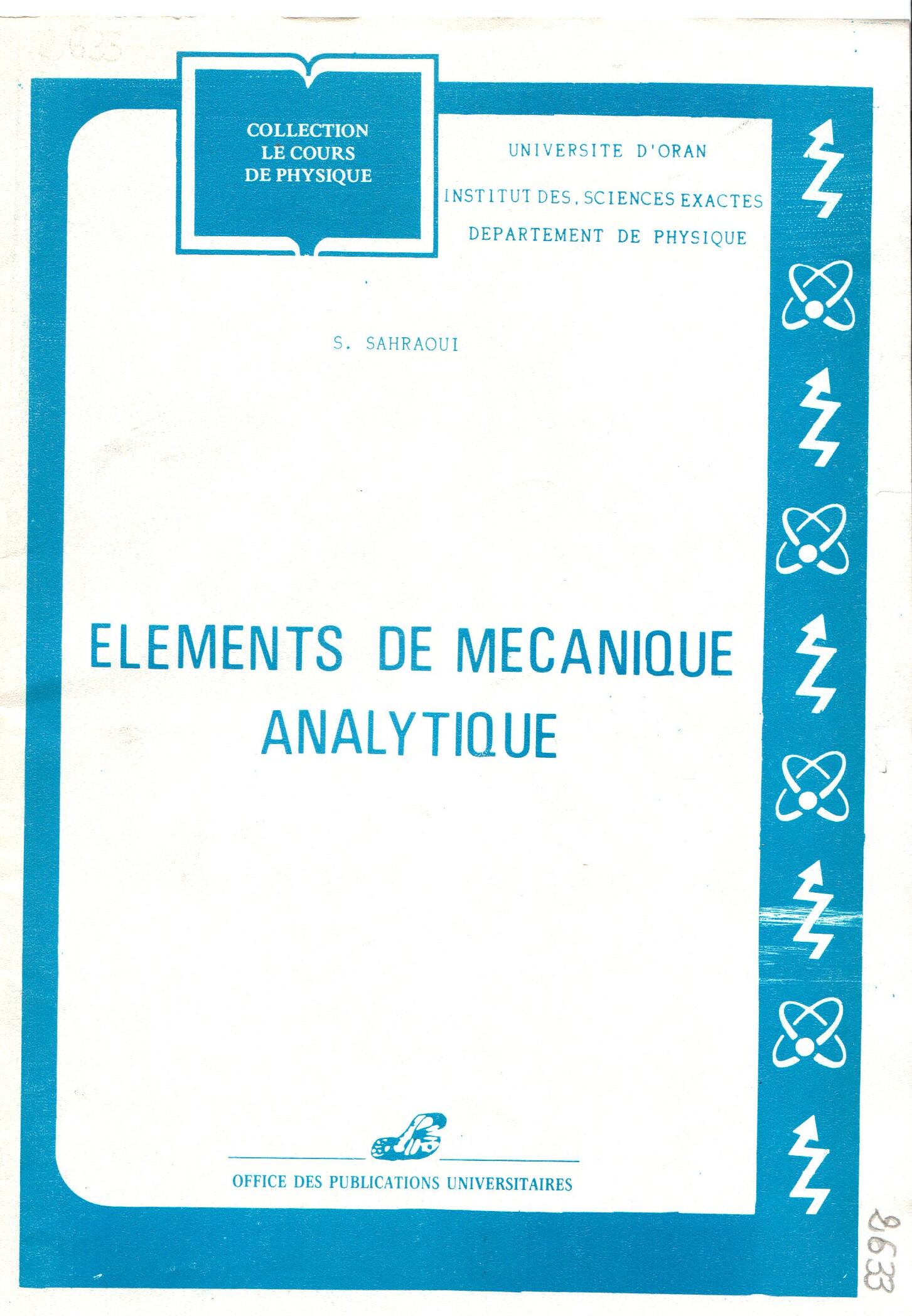 Éléments de mécanique analytique
