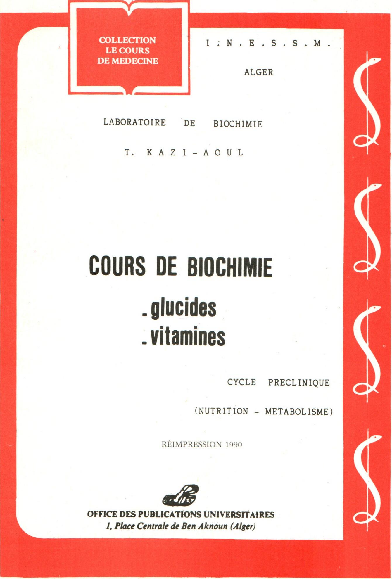 Cours de biochimie -glucides vitamines