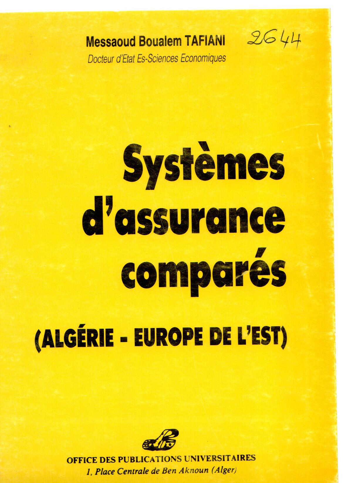 Systèmes d'assurance comparés (Algérie-Europe de l'Est)