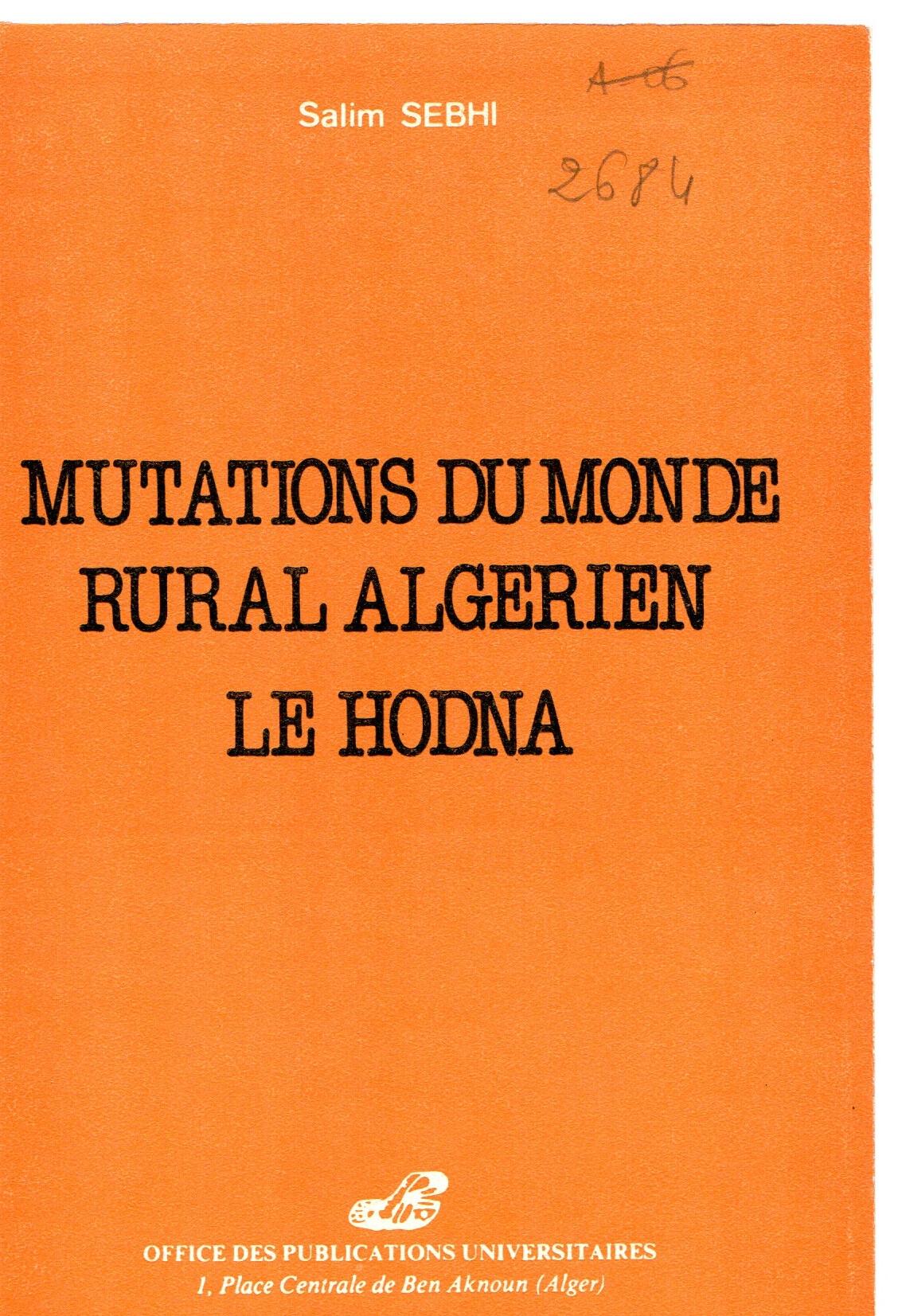 Mutation du monde rural algérien le HODNA