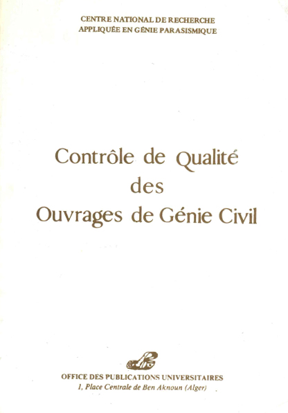 Contrôle de qualité des ouvrages de génie civil
