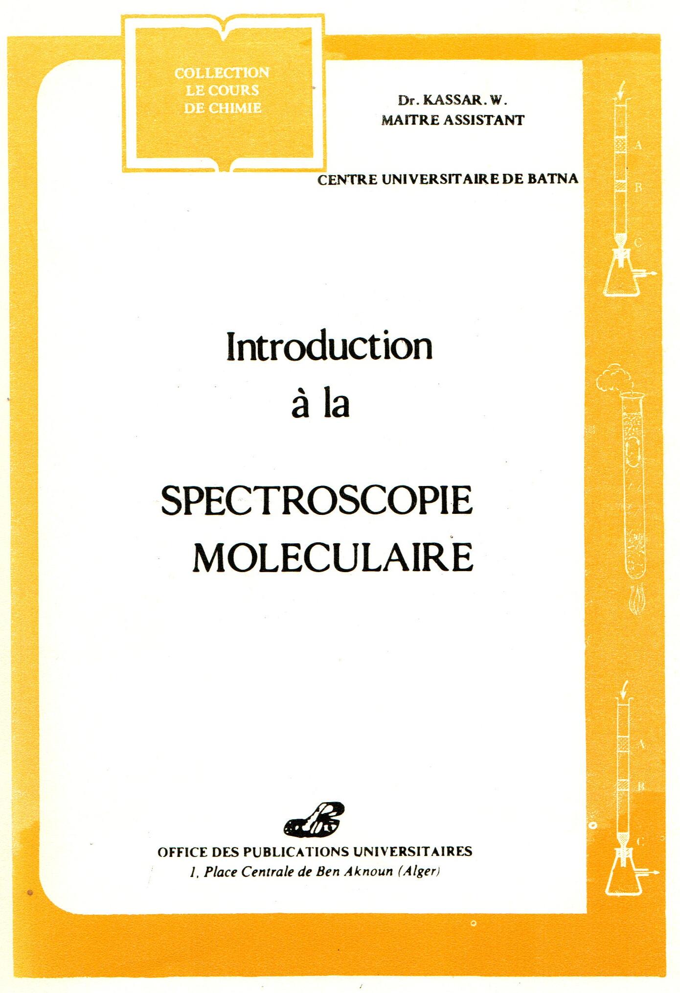 Introduction à la spectroscopie moléculaire