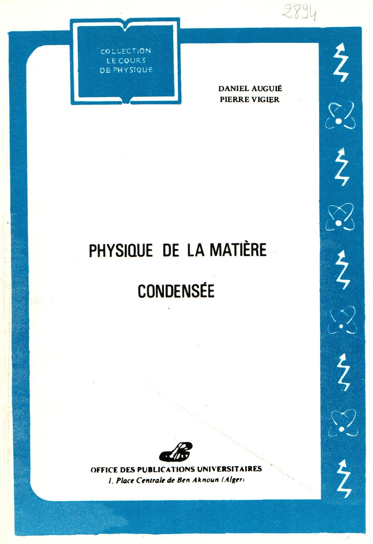 Physique de la matière condensée