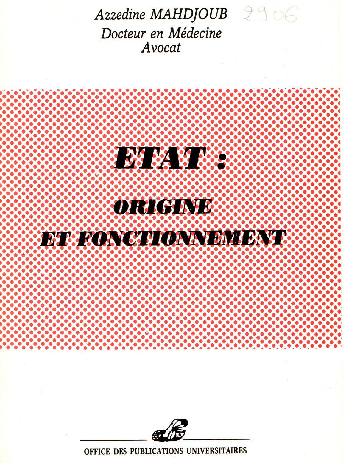 Etat origine et fonctionnement