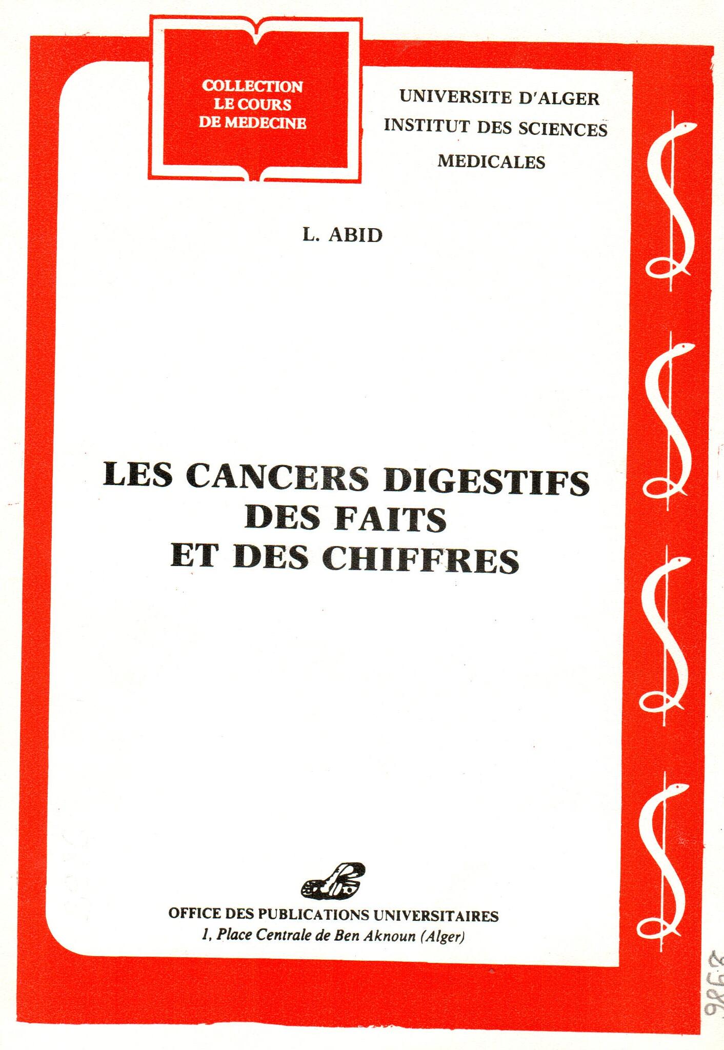 Les cancers digestifs des faits et des chiffres
