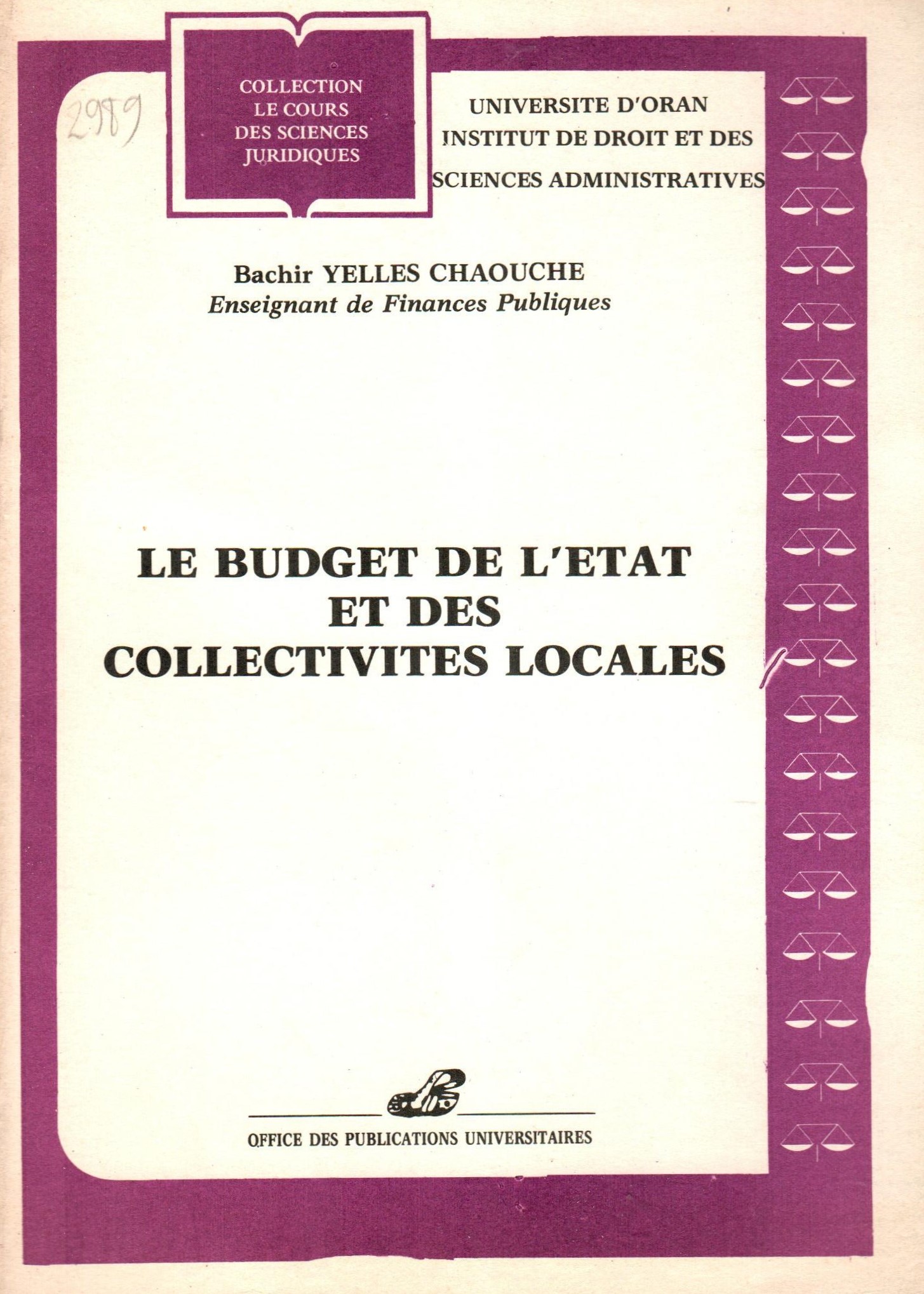 Le budget de l'état et des collectivités locales