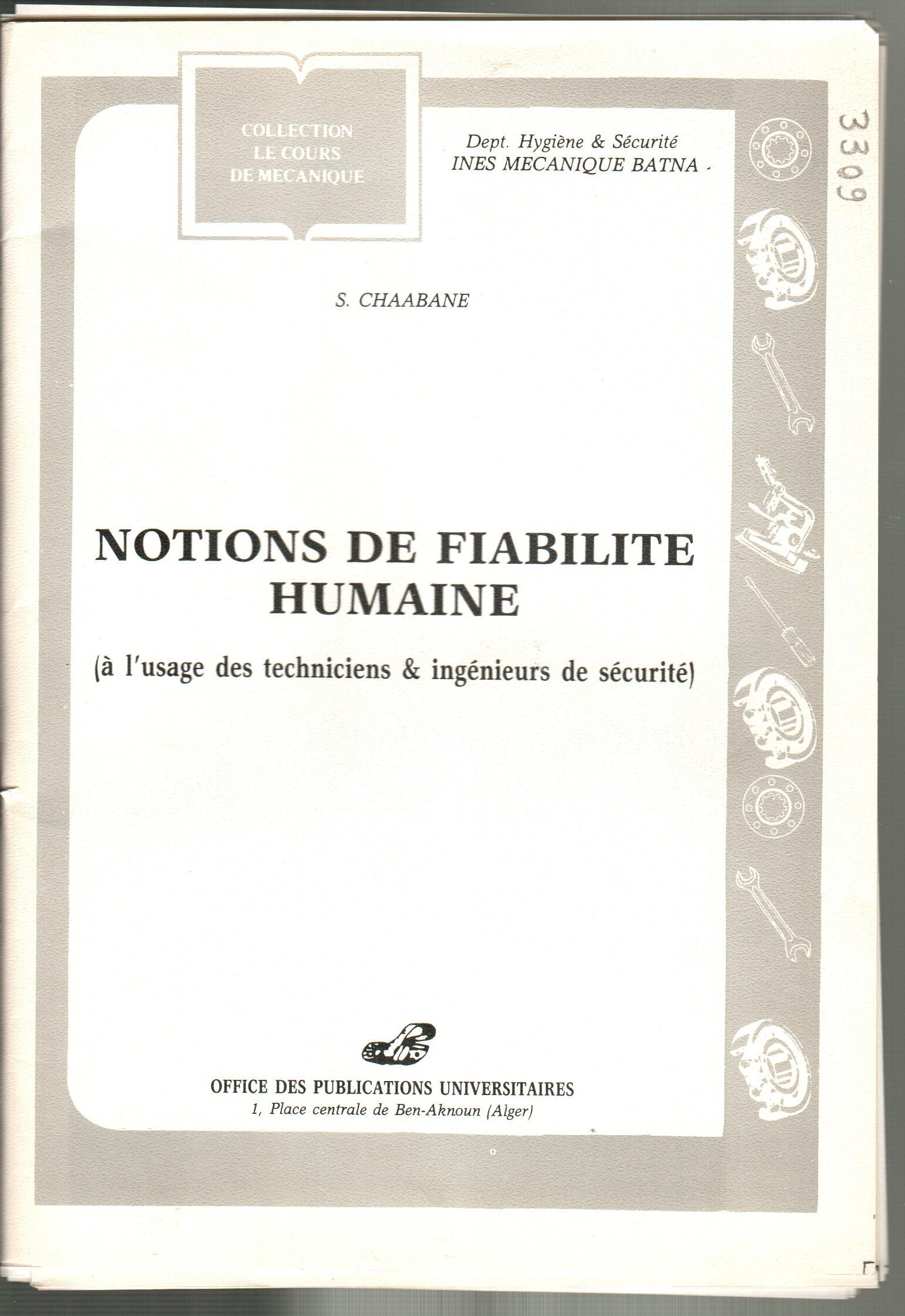 Notions de fiabilité humaine