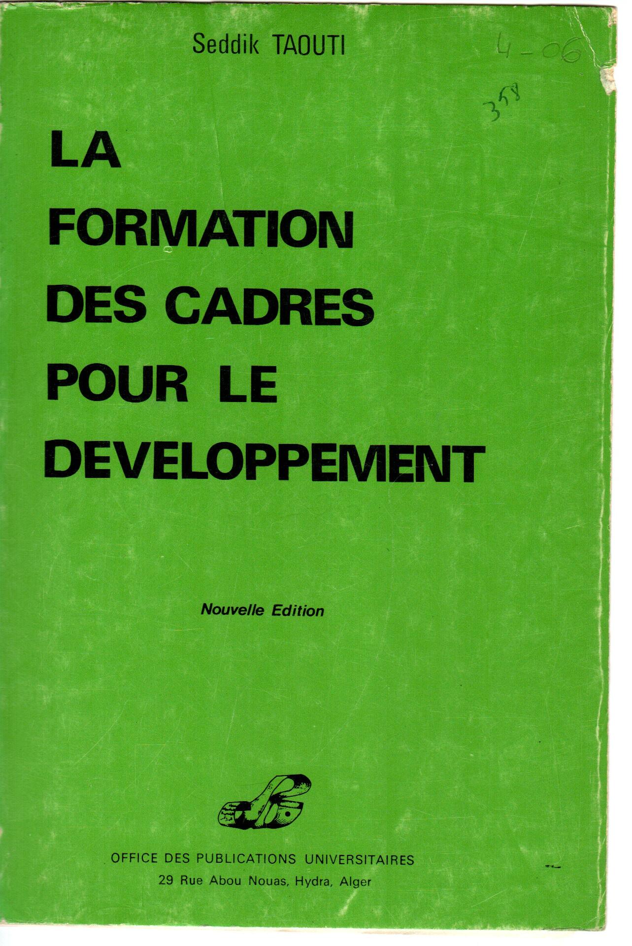 La formation des cadres pour le développement