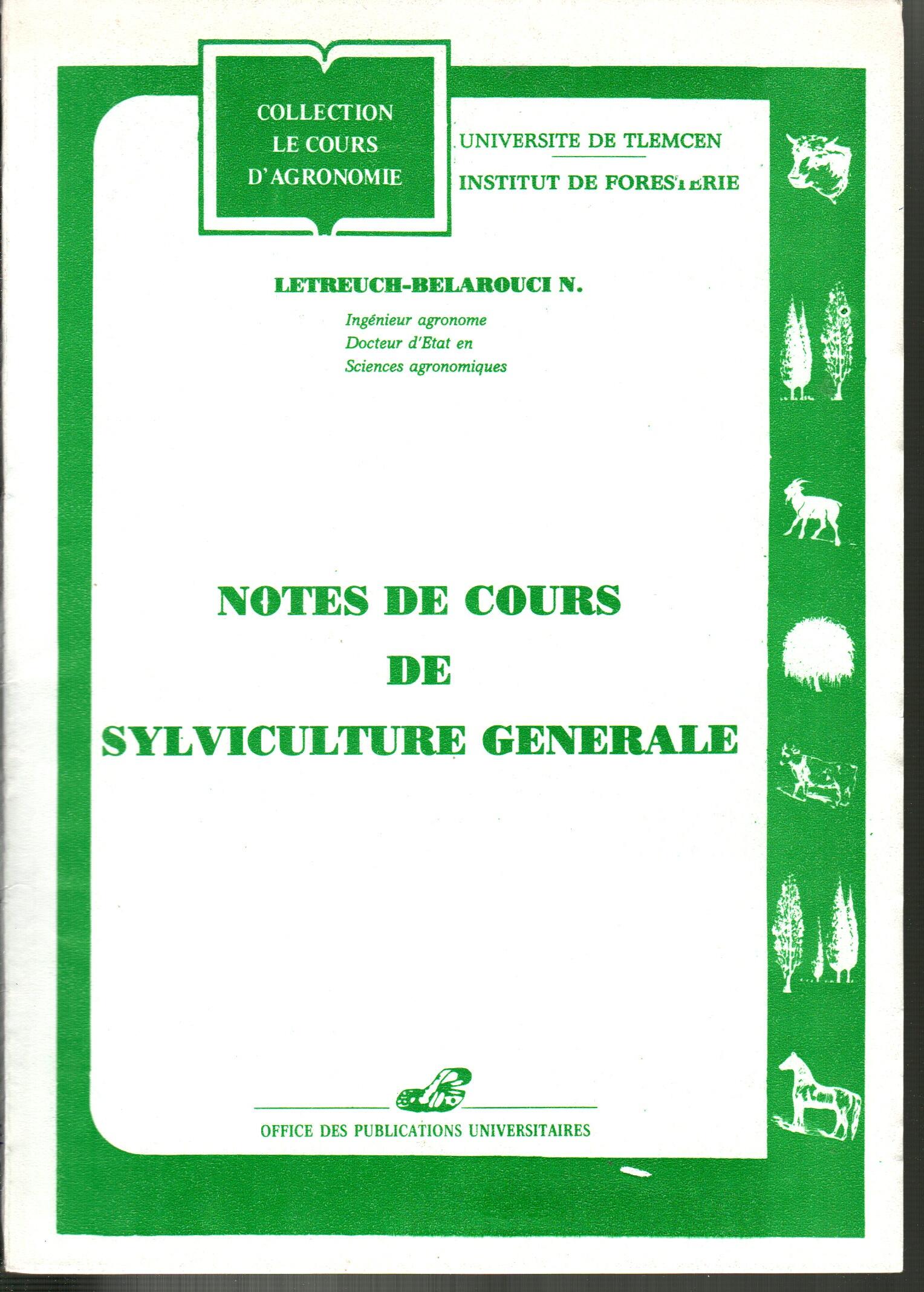 Notes de cours de sylviculture générale