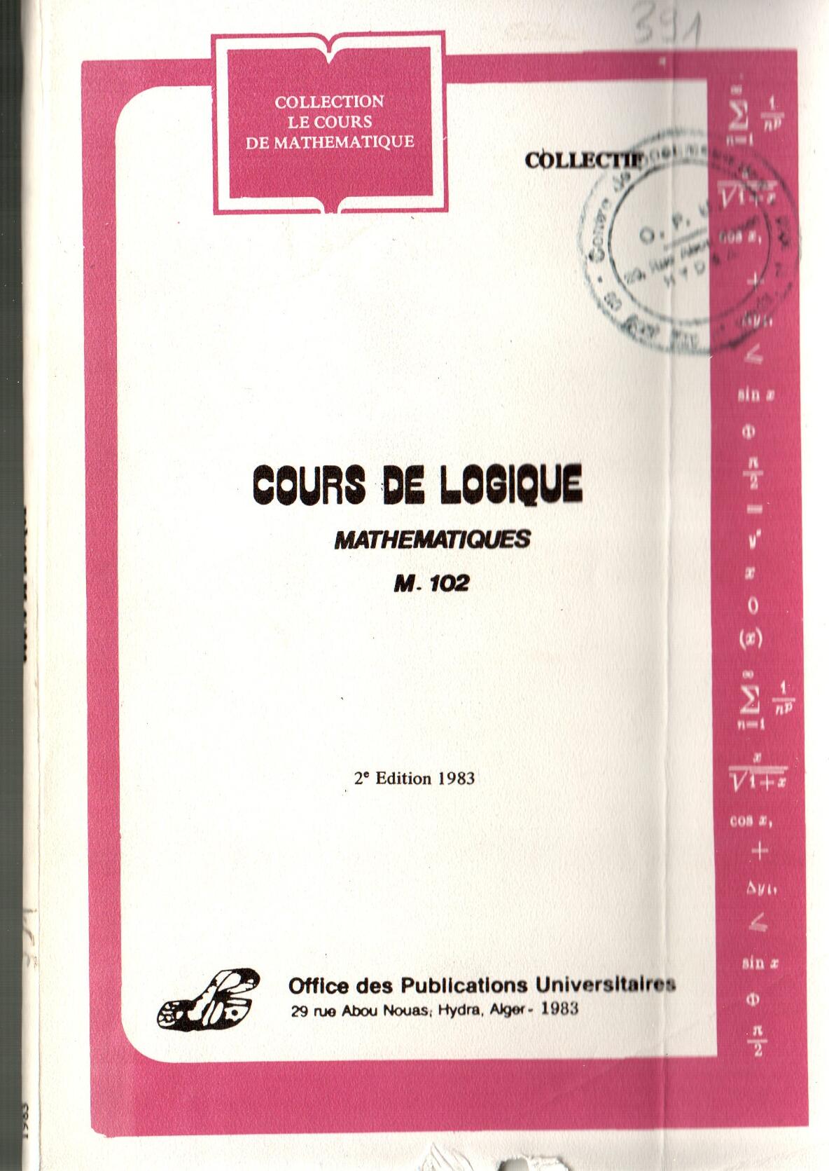Cours de logique mathématiques