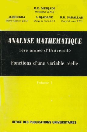 Analyses mathématiques -fonctions d'une variable réelle volume01