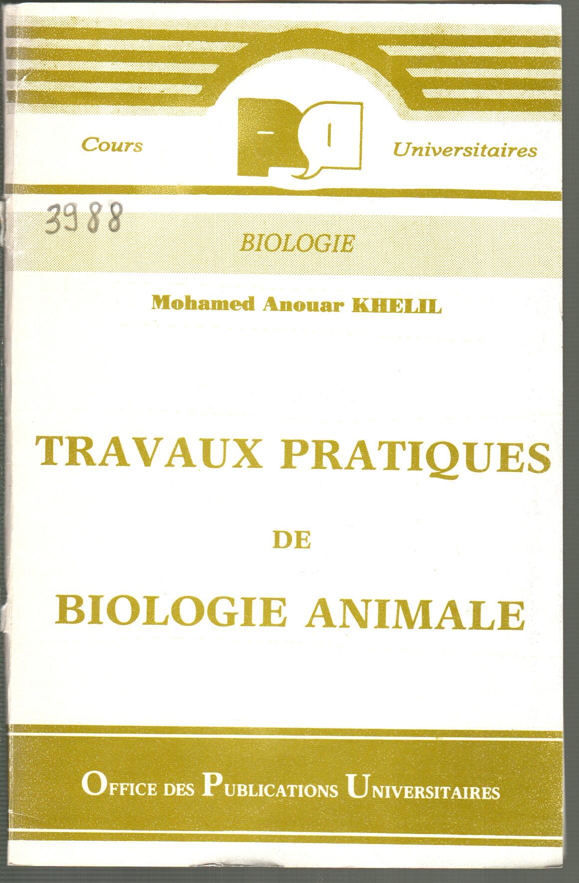 Travaux pratiques de biologie animale