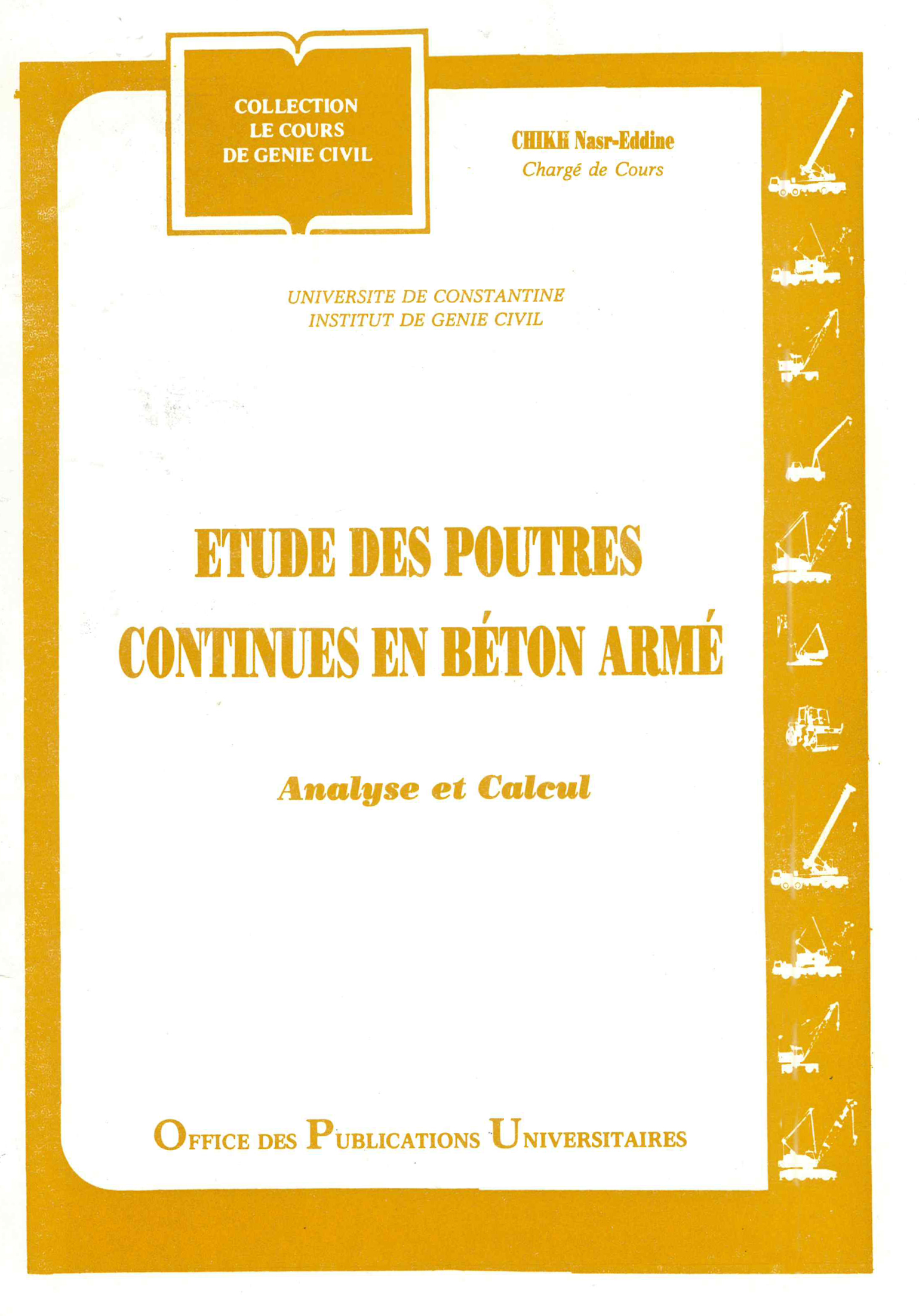 Études des poutres continues en béton armé