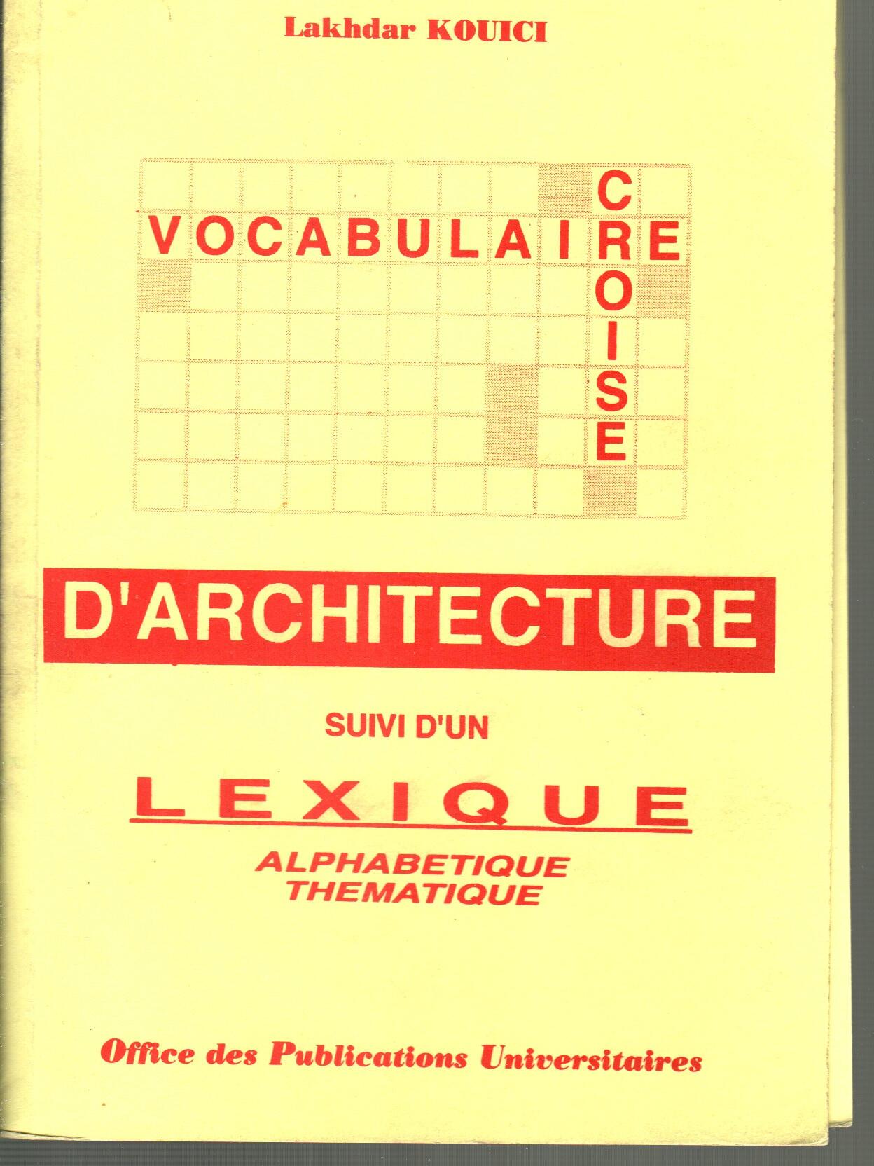 Vocabulaire croisé d'architecture