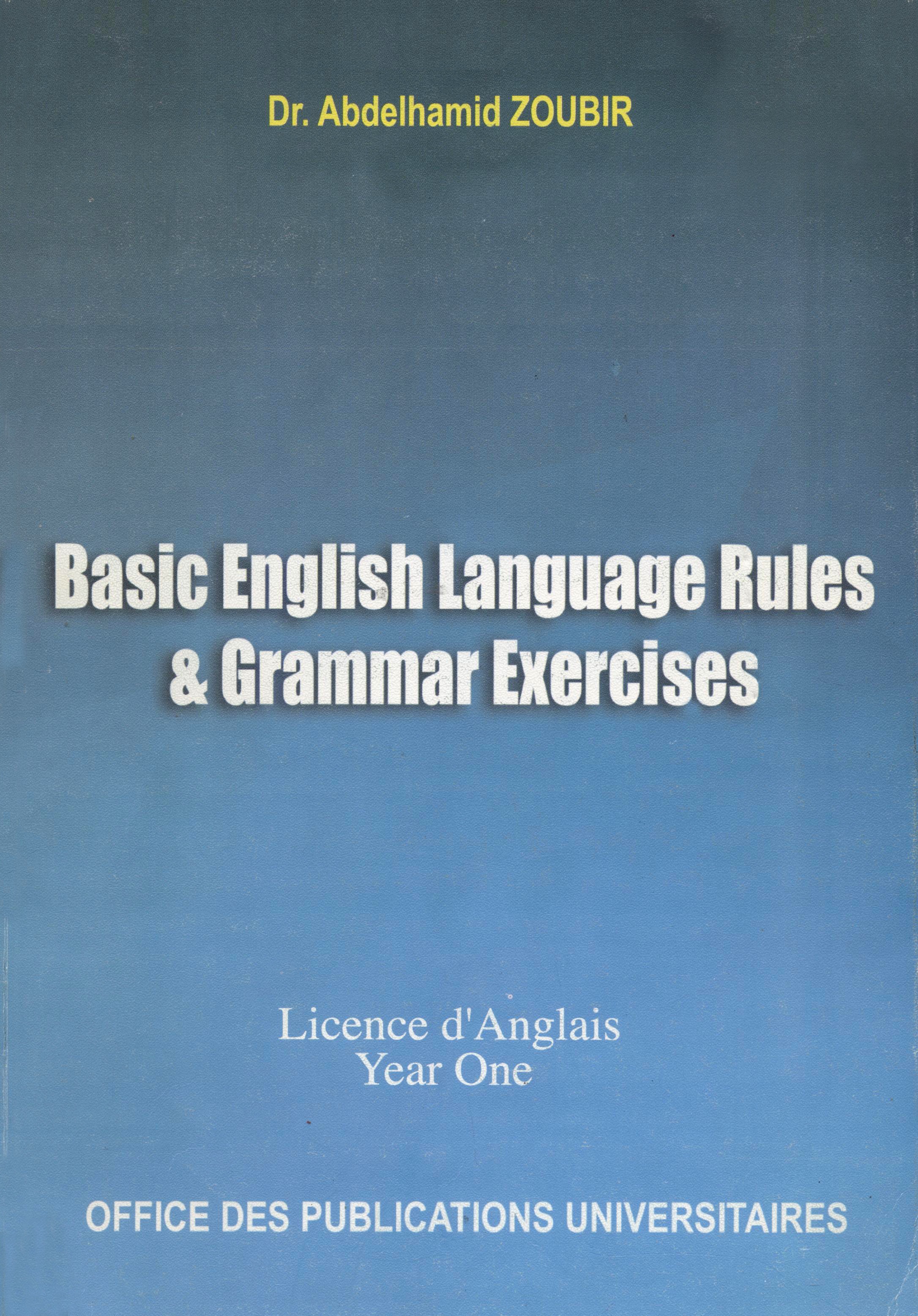 Basic English language rules and grammar exercices