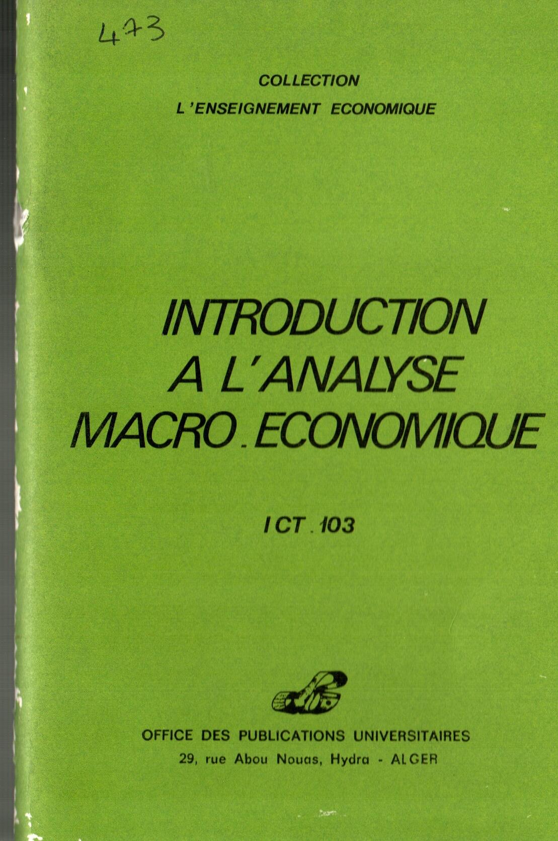 Introduction à l’analyse macro-économique