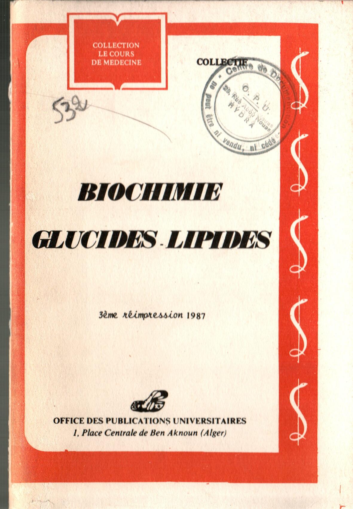 Biochimie glucides lipides